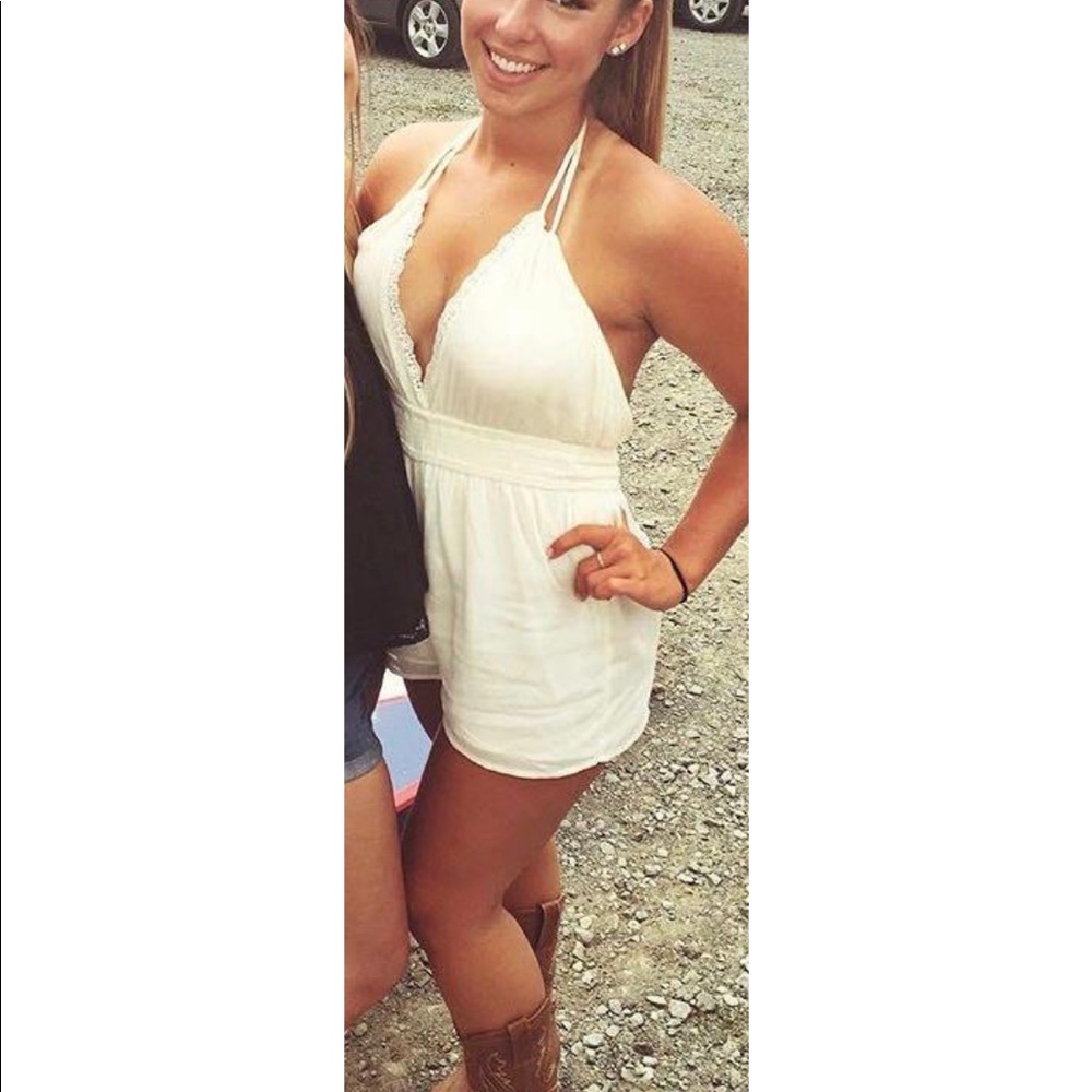 hello molly romper cream halter